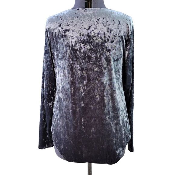 Ava & Viv Grey Velvet Long Sleeve Bodysuit Sz 1X - Picture 3 of 8